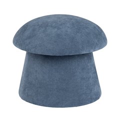 Navy Blue Chenille Mushroom Ottoman W/ Storage