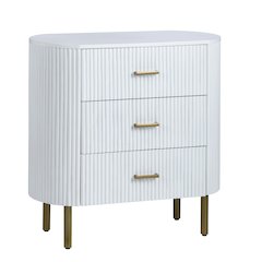 3-Drawer White Accent Chest