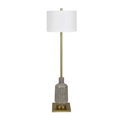 62.5"H Ceramic Floor Lamp With Linen Shade
