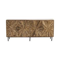 Crestview Collection Roswell Four Door Sideboard, Medium Brown, Wood