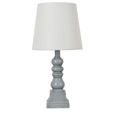 18.5" TH Distressed Gray Resin Table Lamp