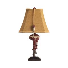 Outboard Table Lamp Resin Red 11x8x20" Farmhouse Style