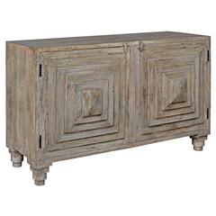 Bengal Manor Mango Wood 2 Stacked Pyramid Door Cabinet