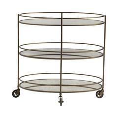 Crestview Collection Waterford Oval Bar Cart Metal Gold