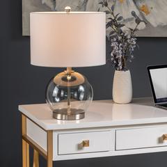 Crestview Collection Sedona 20.5 Inch Gray Round Glass Table Lamp