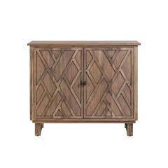 Crestview Collection Hawthorne Estate Pine 2 Door Chippendale Fretwork Cabinet