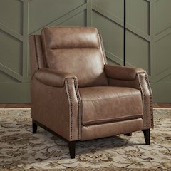 Rawling Classic Pushback Recliner Chair - York Sand Leather