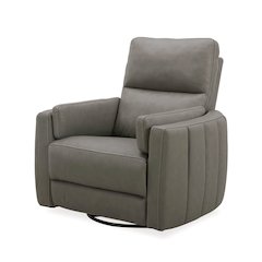 Reilly Triple Power Recliner Living Room Chair - Aline Light Gray Leather