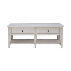 Lake House 3 Piece Table Set - Drawer Cocktail, 2 End Tables, White Oak