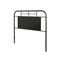 Distressed Metal Queen Metal Headboard with Vintage Design and Metal Tube Frame