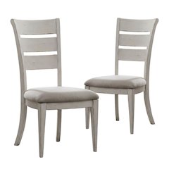 Solid Wood Ladder-Back Farmhouse Dining Chairs, Set of 2