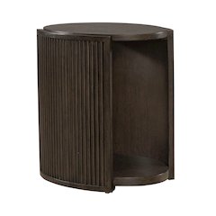 City View Chairside Table for Living Room- Coffee Bean Oak Wood