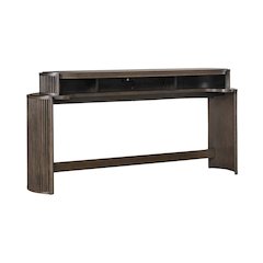 City View Console Bar Table with Charging Station - Coffee Bean Oak Wood