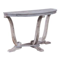 Greystone Mill Sofa Table in Stone White Wash w/ Wirebrush Distressing