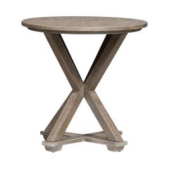 Parkland Falls Round End Table in Weathered Taupe