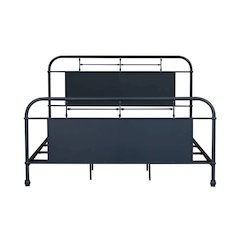 Vintage Series King Metal Bed- Navy in Distressed Metal