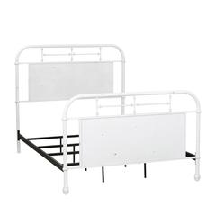 Vintage Series Full Metal Bed - Antique White in Distressed Metal