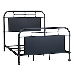 Vintage Series Youth Bedroom Full Metal Bed Frame - Navy Distressed Metal