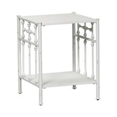 Vintage Series Open Night Stand - Antique White in Distressed Metal