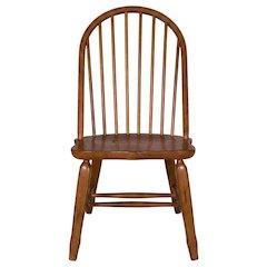 Rubberwood Solid Wood Bow-Back Traditional Dining Chair, 300 lb Capacity, Brown