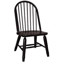 Treasures Bow Back Side Chair - Black in Rustic Oak
