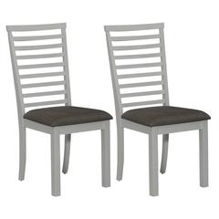 Uph Ladder Back Side Chair (RTA) - Set of 2 Transitional White