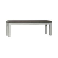 Brook Bay Upholstered Dining Bench in Textured White w/ Carbon Gray Top