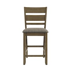 Slat Back Upholstered Dining Chair - Counter Height - Set of 2 - Sandstone