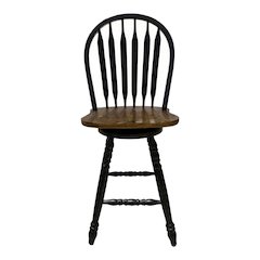 Carolina Crossing Windsor Swivel Counter Chair - Black - Black w/ Antique Honey