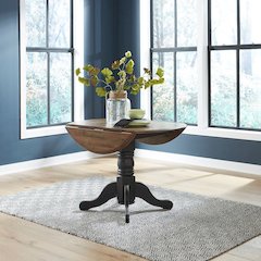 Carolina Crossing Drop Leaf Table Two 8" Leaves - Black & Antique Honey Tops