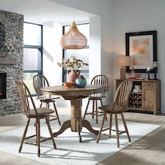 Carolina Crossing 5 Piece Gathering Table Set Counter Height 36" - 4 Windsor