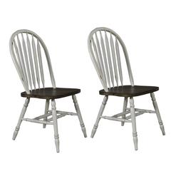 Windsor Side Chair- White- Set of 2 Solids White