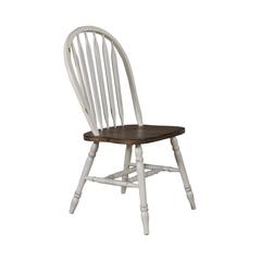 Carolina Crossing Windsor Side Chair- White in White w/ Antique Honey Top