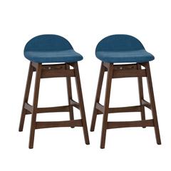 Space Savers 24 Inch Counter Chair - Blue (RTA)-Set of 2 in Satin Walnut