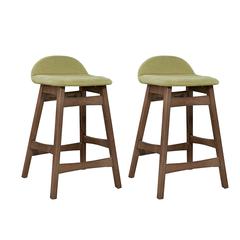 Space Savers 24 Inch Counter Chair - Green (RTA)-Set of 2 in Satin Walnut