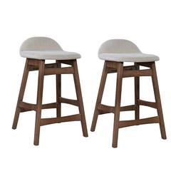 Space Savers 24 Inch Counter Chair - Light Tan (RTA)-Set of 2 in Satin Walnut