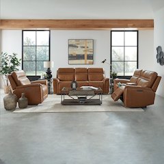 Cooper Cooper Sofa w/ Loveseat & Recliner - Camel Leather