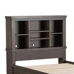 Thornwood Hills Twin Bookcase Headboard in Rock Beaten Brown w/ Saw Cuts