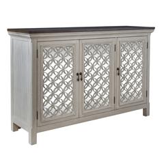 Westridge 3 Door Accent Cabinet in Wirebrushed Gray
