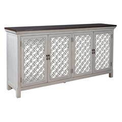 Westridge 4 Door Accent Cabinet in Wirebrushed Gray