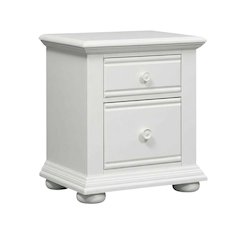 Oyster White Nightstand with 2 Drawers and Cottage Style