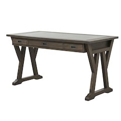 Rustic Saddle Wood Laptop Desk, Transitional Style, Solid Acacia Construction