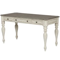 Antique White Writing Desk With Rubberwood And Oak Veneers For Home Office