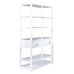 East End Accent Bookcase in Wirebrushed White
