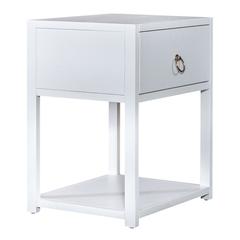 East End 1 Drawer 1 Shelf Accent Table in Wirebrushed White