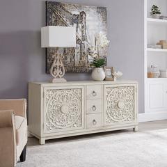Sundance 2 Door 3 Drawer Accent Cabinet in Antique Linen