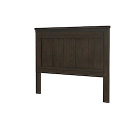 Rock Beaten Brown Headboard with Saw Cuts Rustic Solid and Manufactured Wood