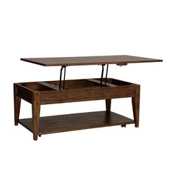 Lake House Lift Top Cocktail Table in Rustic Brown Oak