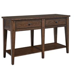 Lake House Sofa Table in Rustic Brown Oak