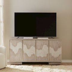 Terrace Storage 4 Door Accent Cabinet Eclectic Natural Wood Design - Grey Brown
